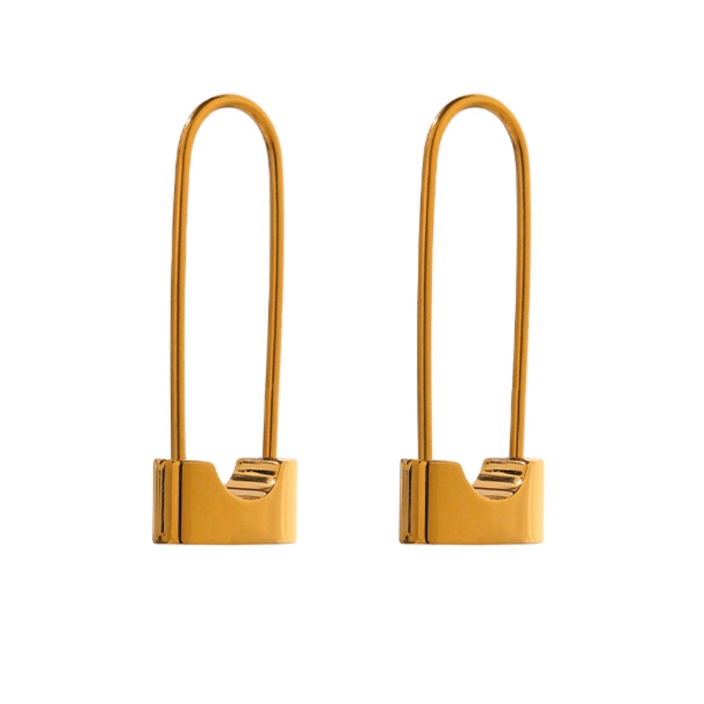 Chic Lock Hoop Earrings - Picture 8 of 8